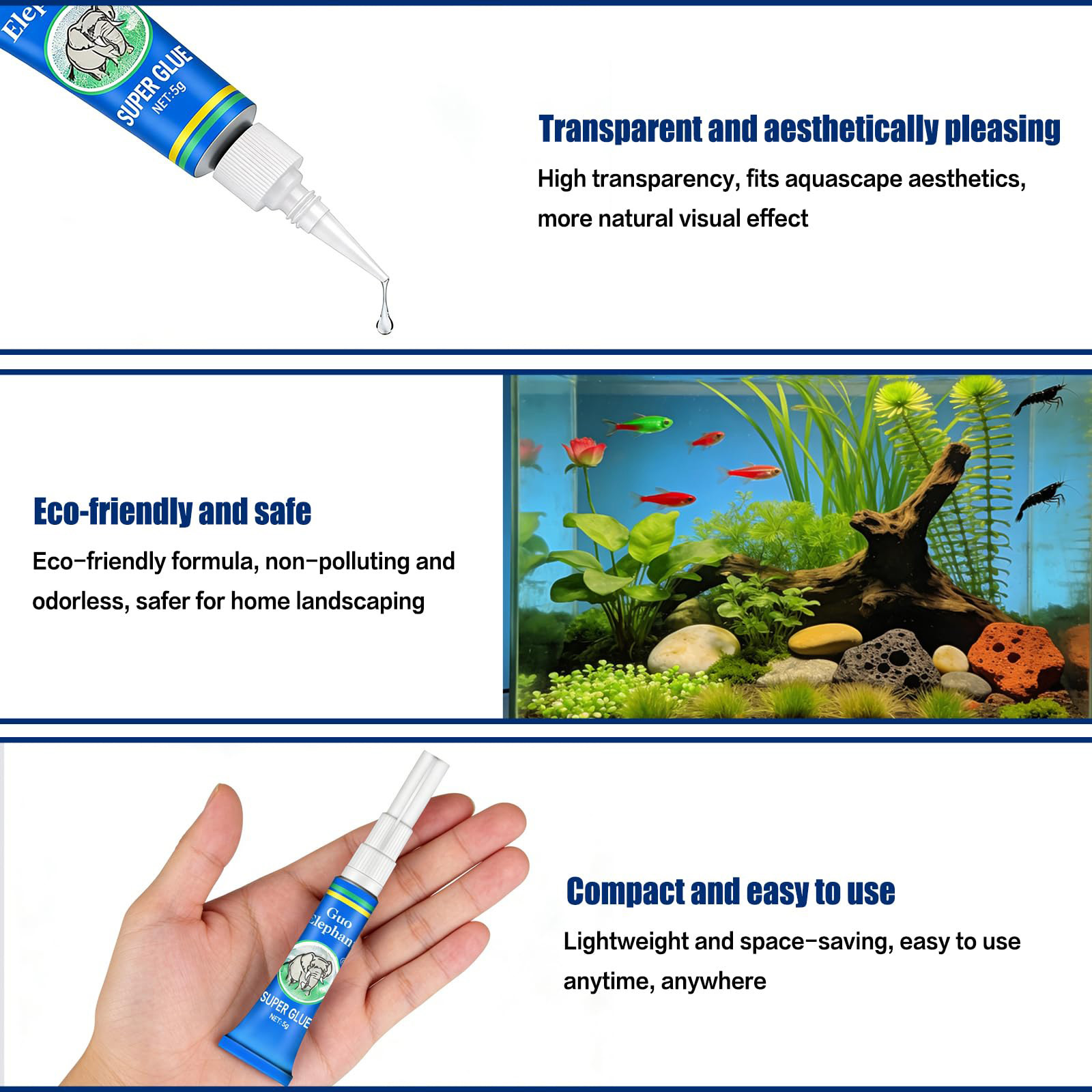 Aquarium Plant Glue Instant Un - огляд і ціна Aquarium Plant Glue Gel